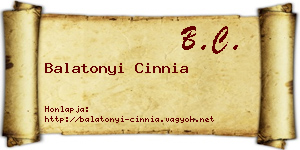 Balatonyi Cinnia névjegykártya